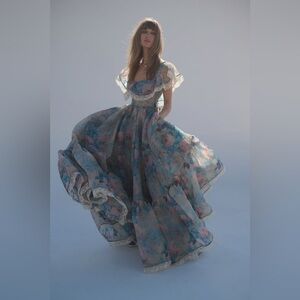 Selkie Floral Maxi Dress - Blue and Pink